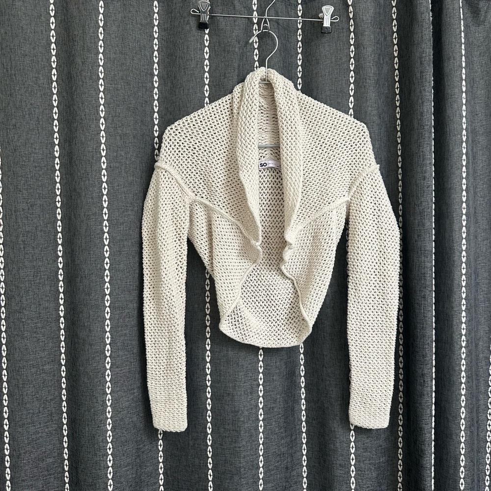SO Ivory Knit Open Cardigan